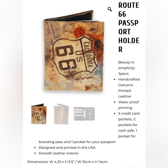 🤎ROUTE 66 PASSPORT HOLDER - Picture 9 of 10